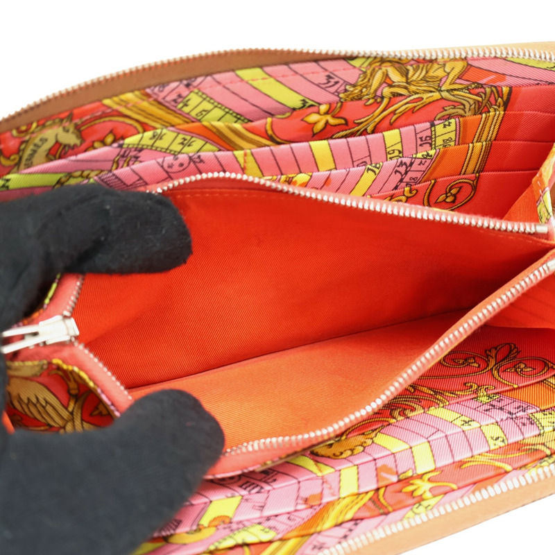 金棕色 Epsom牛皮 Silk'In 拉鏈 長夾 口R刻【HERMES 愛馬仕】 H069645CK-5