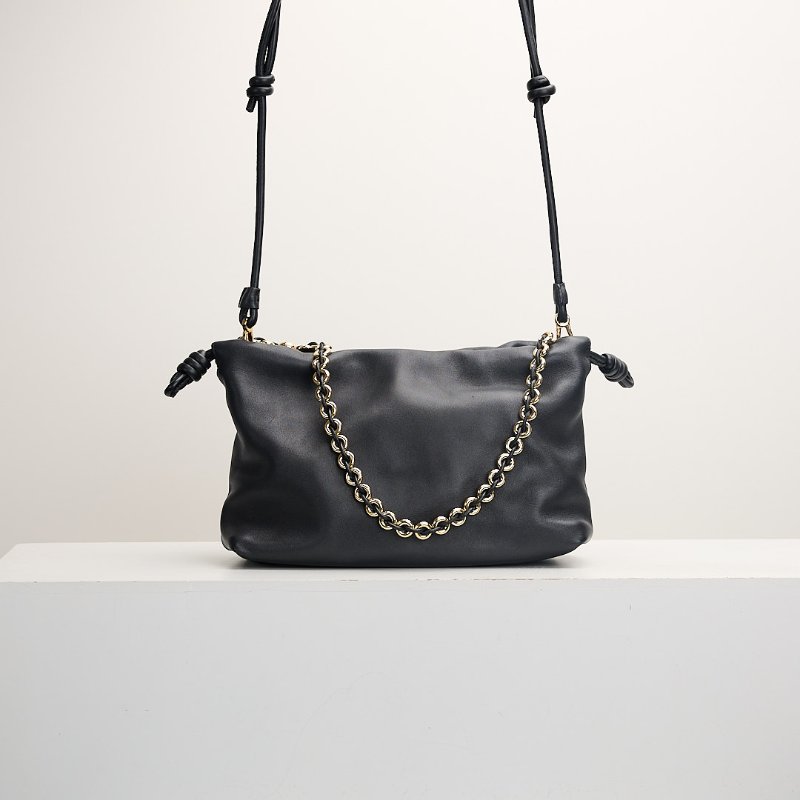 二手Loewe 中號flamenco Purse福袋包/黑-1