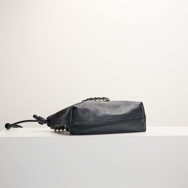 二手Loewe 中號flamenco Purse福袋包/黑-2