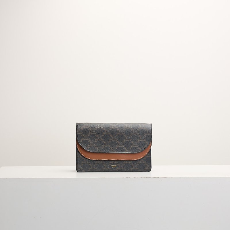 二手Celine Woc老花信封包 棕色-0