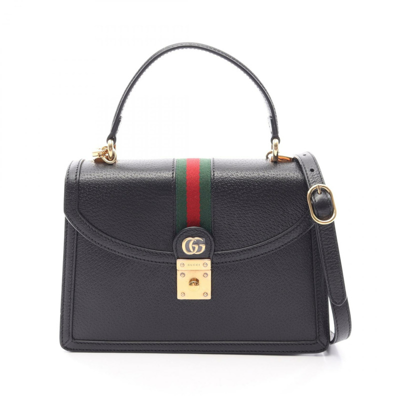 GUCCI Ophidia 手提單肩斜背包 651055 黑色皮革 二手-0