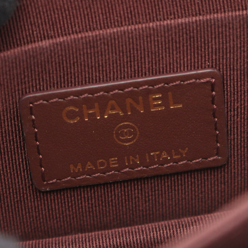 香奈兒 (CHANEL) Matelasse 迷你鏈條斜挎包,小牛皮,黑色,二手,金色五金-3