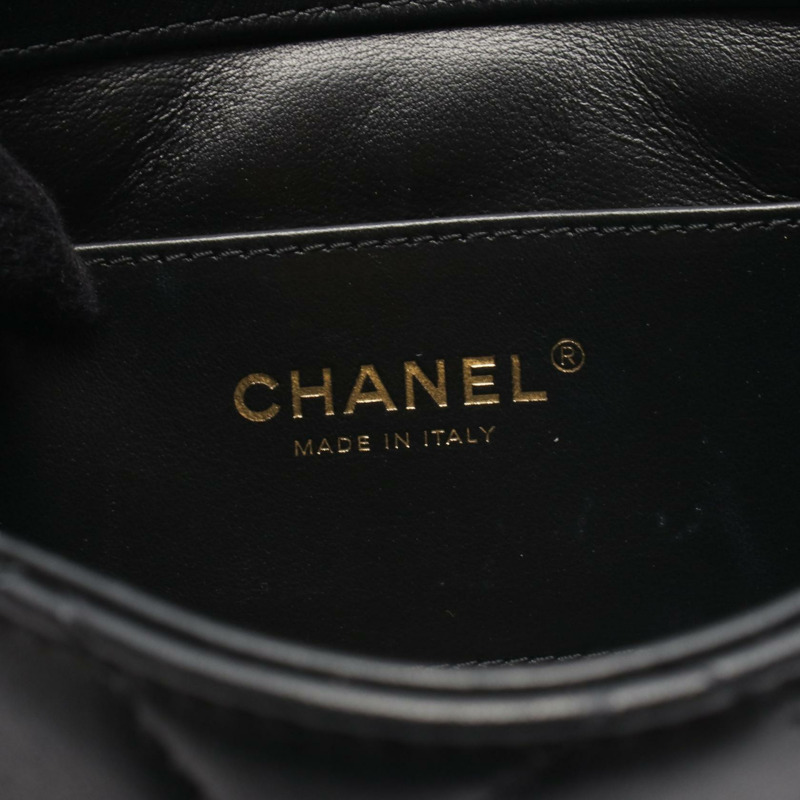 香奈兒 (CHANEL) 絎縫迷你翻蓋鏈條斜背包 AS3731 黑色皮革金色五金-3