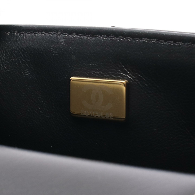 香奈兒 (CHANEL) 絎縫迷你翻蓋鏈條斜背包 AS3731 黑色皮革金色五金-4