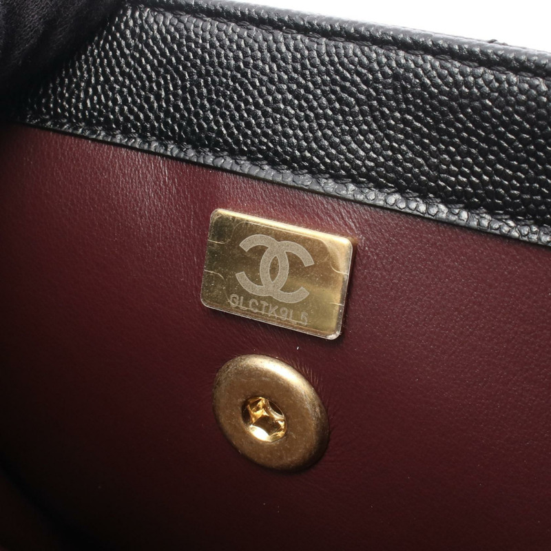 香奈兒 (CHANEL) 絎縫雙肩包/背包,鏈條款 AS4189,小牛皮,黑色,二手,金色五金-4