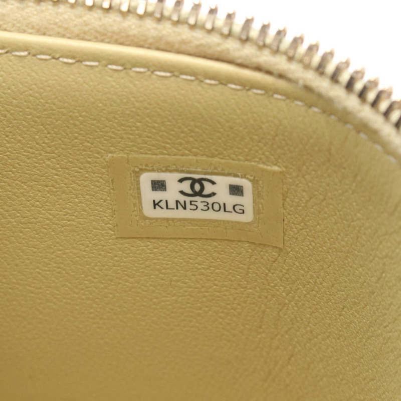 香奈兒 (CHANEL) 絎縫鏈條斜背包 AP2199 羊皮 米色 二手 金色五金-4