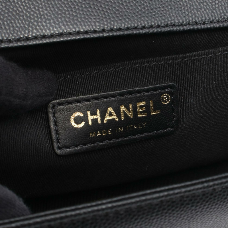 香奈兒 Boy Chanel 鏈條肩背包 A67086 小牛皮 黑色 二手 金色五金-3