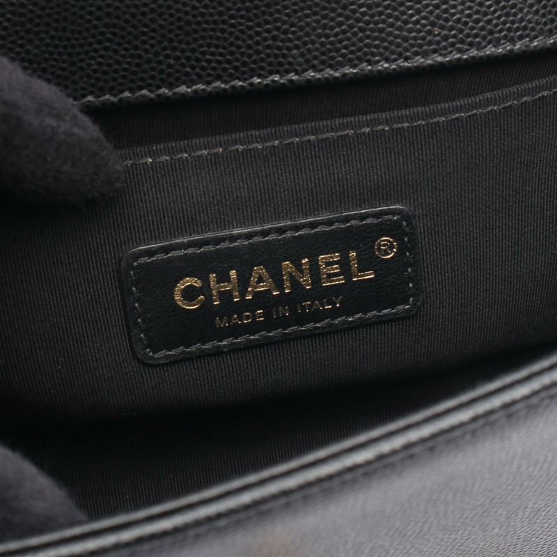 香奈兒 Boy Chanel 小號鏈條單背包 A67085 小牛皮 黑色 二手 金色五金-3