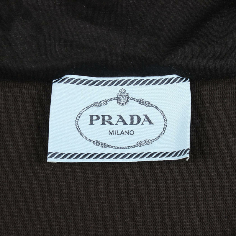 PRADA 半拉鍊連帽長袖襯衫洋裝 P3K44 棉滌混紡 黑色 二手 女款-2