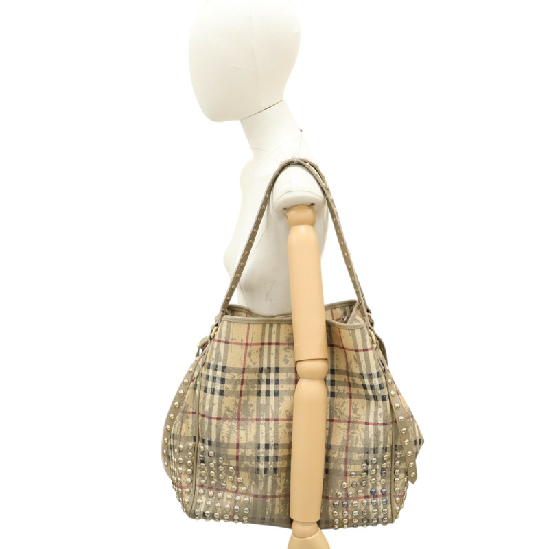 米色 經典格紋 Haymarket  帆布 Canterbury 托特包【BURBERRY 巴寶莉】-5