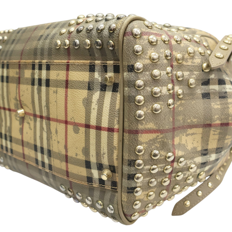 米色 經典格紋 Haymarket  帆布 Canterbury 托特包【BURBERRY 巴寶莉】-7