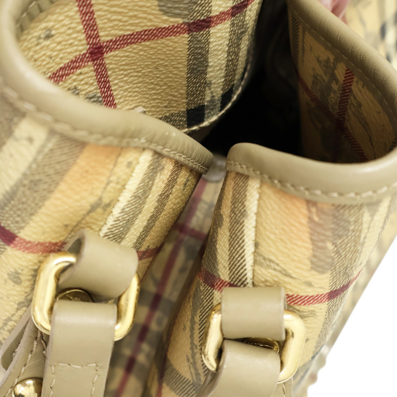 米色 經典格紋 Haymarket  帆布 Canterbury 托特包【BURBERRY 巴寶莉】-10