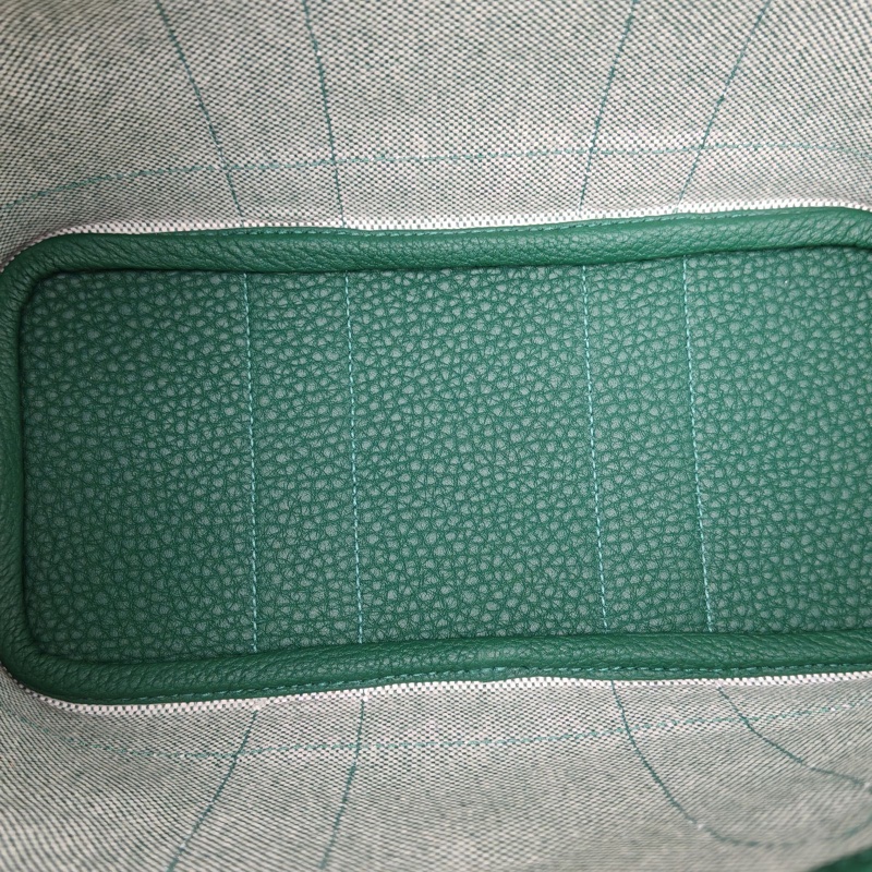 HERMES Mini花園G23NEGONA皮/帆布K2025銀扣寶石綠-3