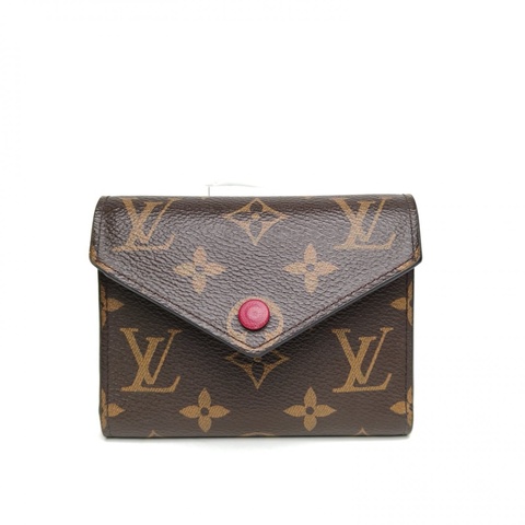 LOUIS VUITTON Victorine豆子短款錢包老花PVC2018