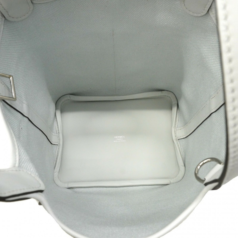 愛馬仕 Picotin Lock Cargo PM 手提包,Swift 皮革,Toile Goelan 帆布,鉑金灰,W 印記,女士,P2859811-3