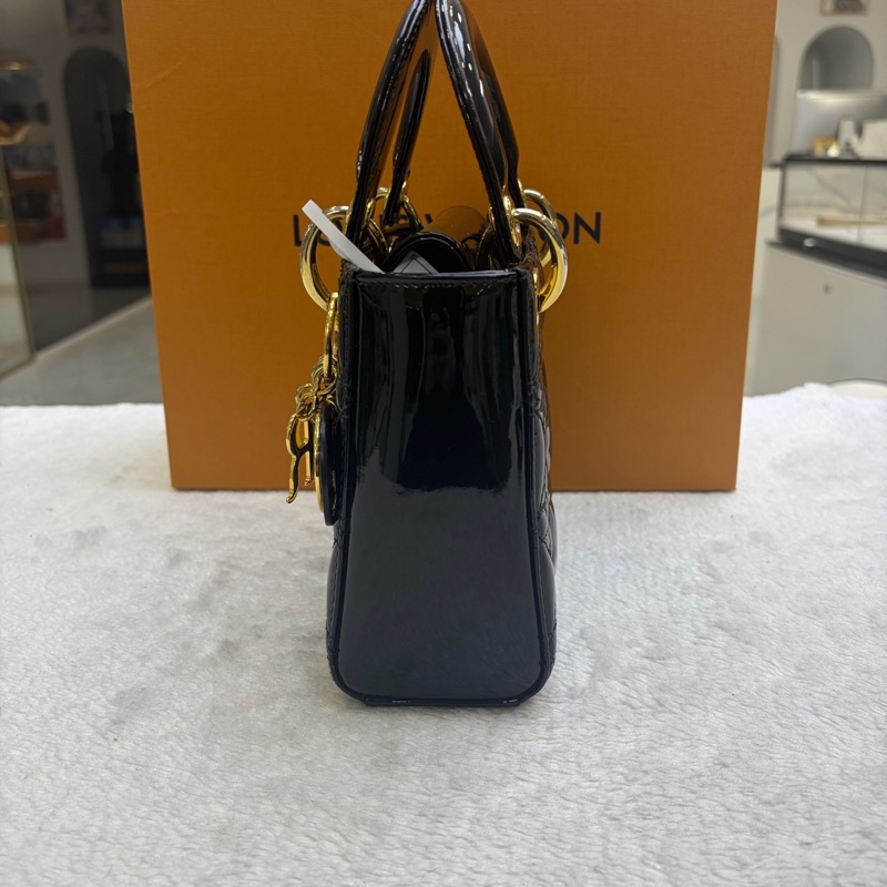 迪奧/Dior  戴妃漆皮黑金三格 編碼-2