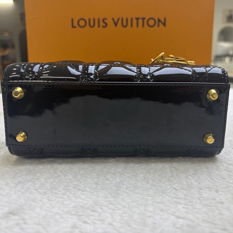 迪奧/Dior  戴妃漆皮黑金三格 編碼-8