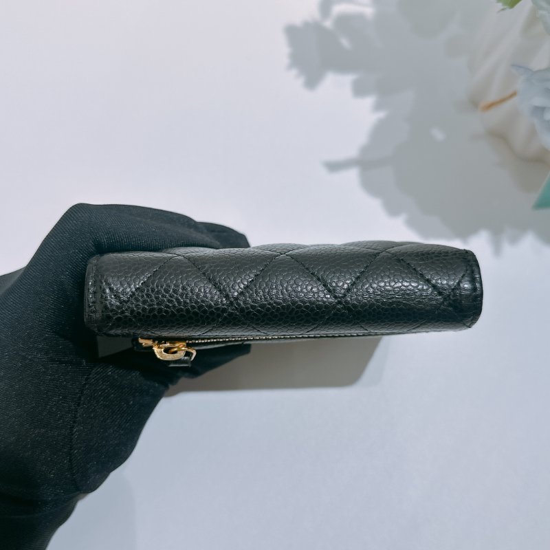 TW4843 Chanel 香奈兒 經典 三摺疊 短銀包 黑金 荔枝皮 Classic Flap Short Wallet Caviar Black x GHW-4
