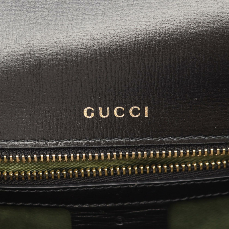 GUCCI 雙 G 斜背包 589474 小牛皮 黑色 二手 女士-3