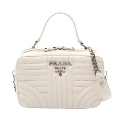 PRADA Diagramme 肩挎包 白色皮革 SHW 二手女士