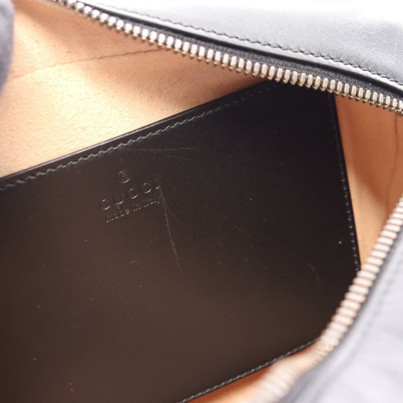 GUCCI GG Marmont 肩背斜背包 447632 黑色皮革 二手 女士-4