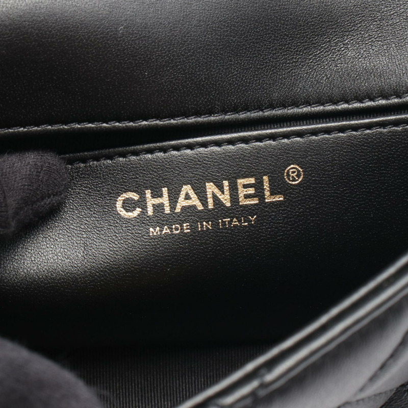 香奈兒 (CHANEL) 絎縫全翻蓋鏈條單肩背包 AS4234 羊皮黑色 二手 金色五金-3