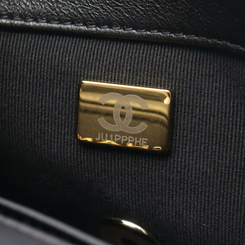 香奈兒 (CHANEL) 絎縫全翻蓋鏈條單肩背包 AS4234 羊皮黑色 二手 金色五金-4