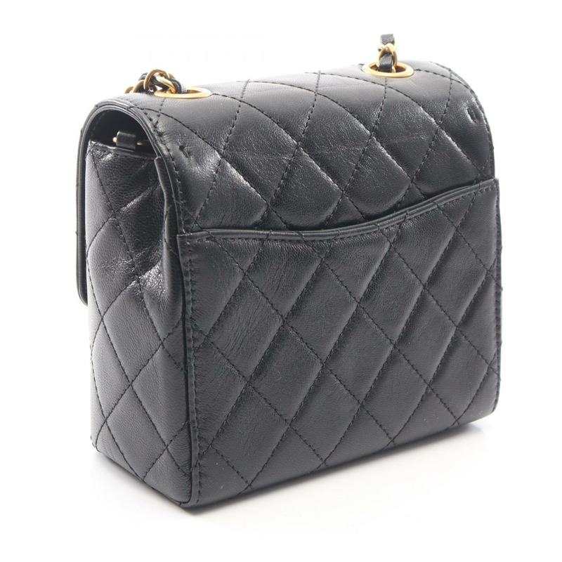 香奈兒 (CHANEL) 絎縫鏈條斜背單肩手提包 AS3648 黑色皮革 二手 金色五金-1