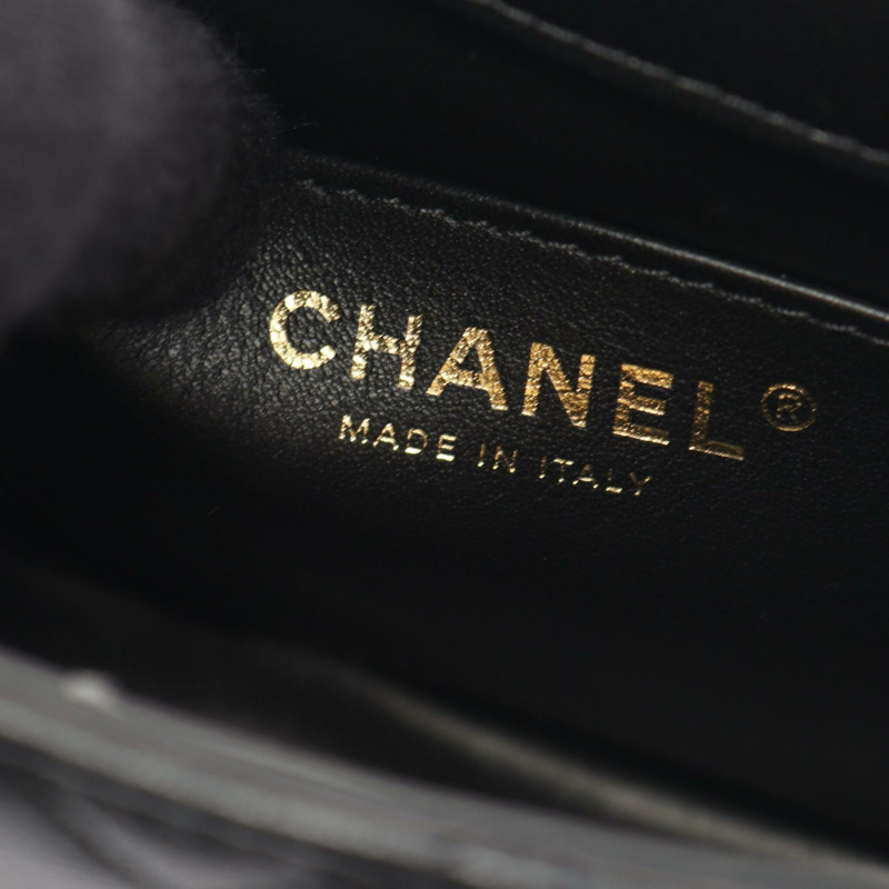 香奈兒 (CHANEL) 絎縫鏈條斜背單肩手提包 AS3648 黑色皮革 二手 金色五金-3