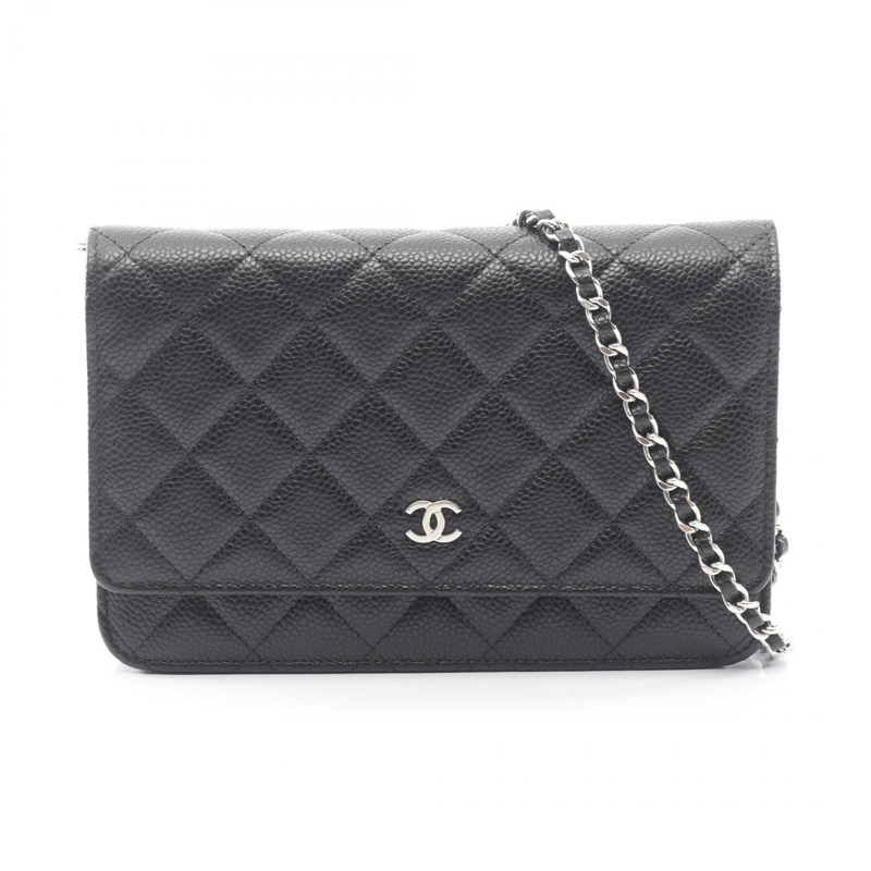 香奈兒 (CHANEL) 絎縫鏈條斜背單肩手提包 AP0250 皮革 BK SHW-0
