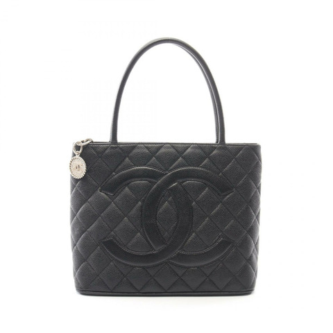 香奈兒 (CHANEL) Medallion 手提包 A01804 小牛皮 黑色 二手 女士 SHW