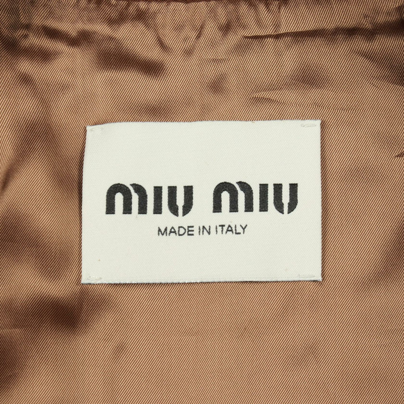 Miu Miu 蠟面短款麂皮夾克，棕色 #38 二手女款-2