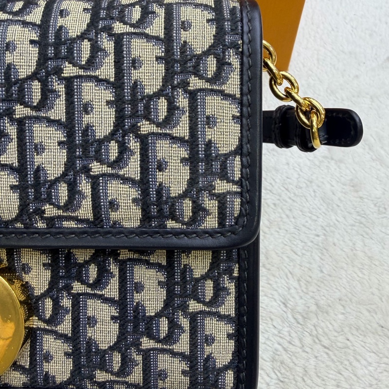 Dior 迪奥 蒙田30 老花藍色中號23年編碼有卡尺寸：25*16.5*6-10