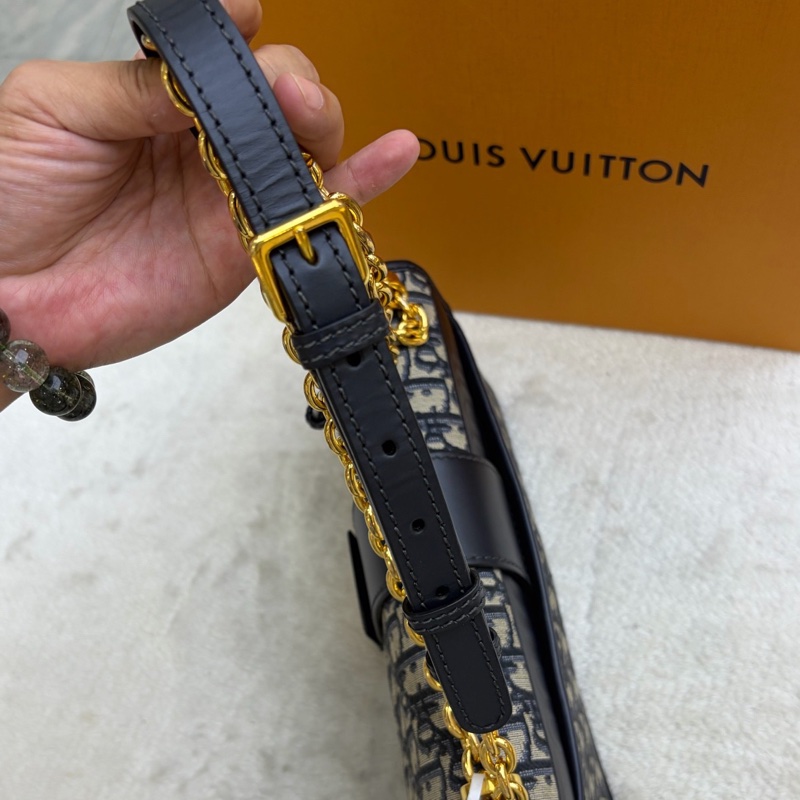 Dior 迪奥 蒙田30 老花藍色中號23年編碼有卡尺寸：25*16.5*6-18