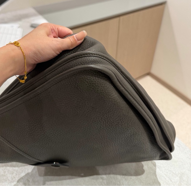 Hermes 愛馬仕Evelyne Bag GM 灰 銀釦 伊芙琳包 III 33 EV33 肩背包 斜背包 側背包-12