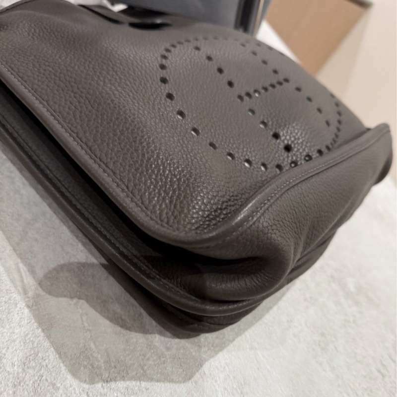 Hermes 愛馬仕Evelyne Bag GM 灰 銀釦 伊芙琳包 III 33 EV33 肩背包 斜背包 側背包-13