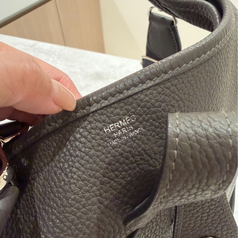 Hermes 愛馬仕Evelyne Bag GM 灰 銀釦 伊芙琳包 III 33 EV33 肩背包 斜背包 側背包-22