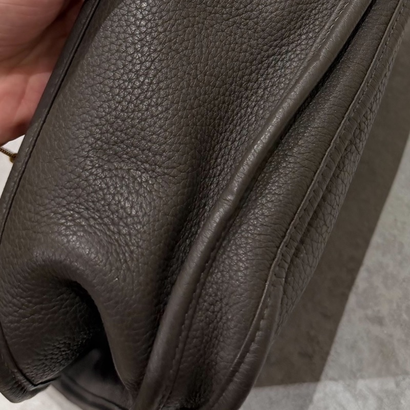 Hermes 愛馬仕Evelyne Bag GM 灰 銀釦 伊芙琳包 III 33 EV33 肩背包 斜背包 側背包-26