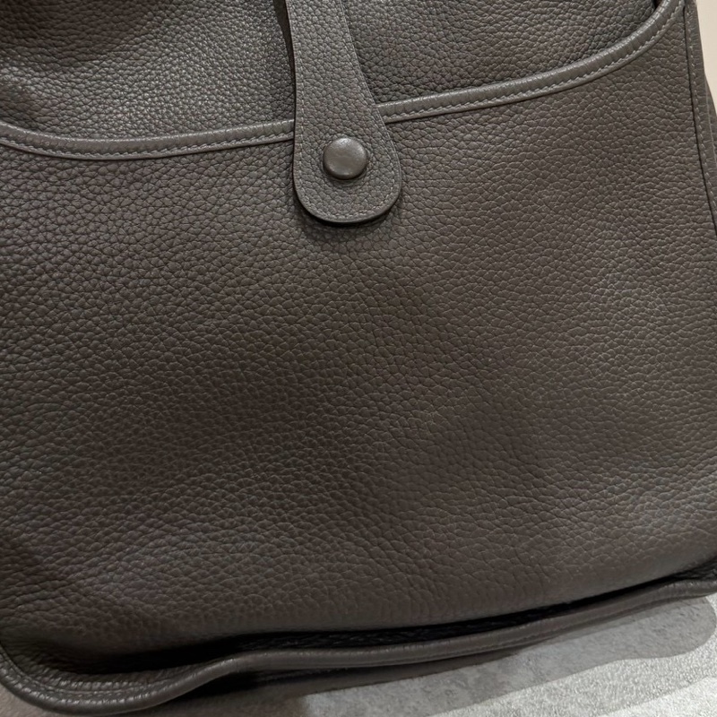Hermes 愛馬仕Evelyne Bag GM 灰 銀釦 伊芙琳包 III 33 EV33 肩背包 斜背包 側背包-27