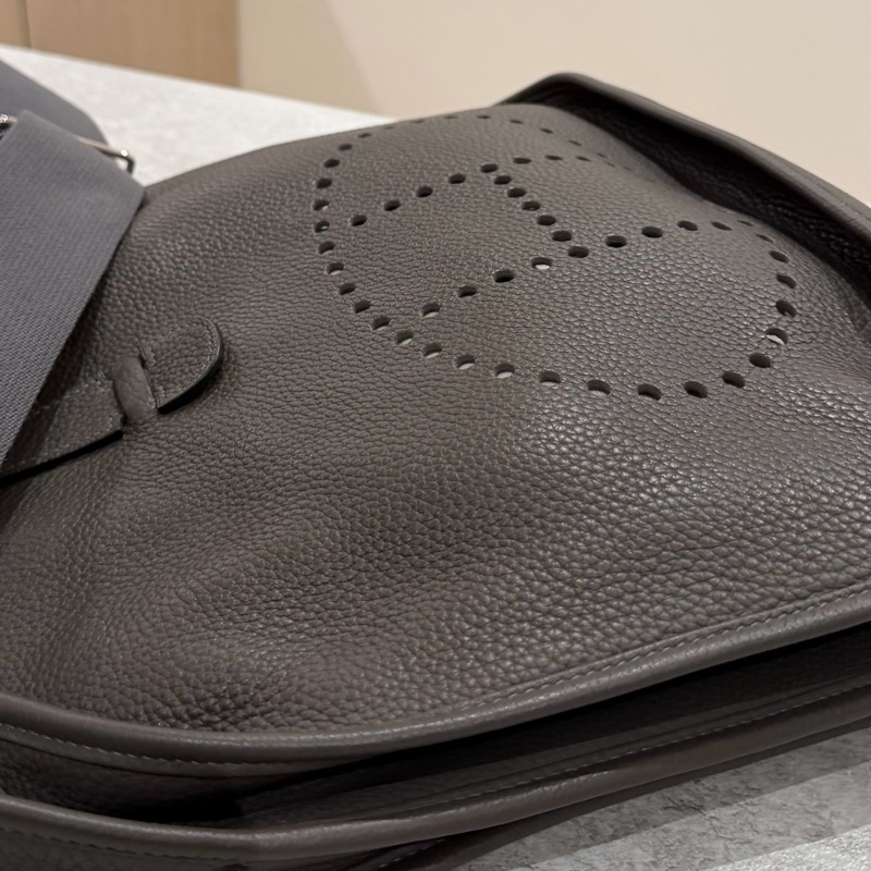 Hermes 愛馬仕Evelyne Bag GM 灰 銀釦 伊芙琳包 III 33 EV33 肩背包 斜背包 側背包-29