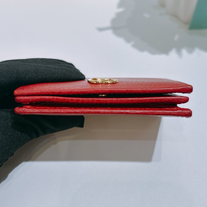 TW4845 Gucci 古馳 真皮短錢包 真皮 GG Marmont Tri-Fold Wallet Red x GHW-4