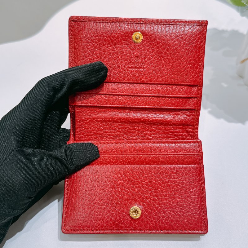 TW4845 Gucci 古馳 真皮短錢包 真皮 GG Marmont Tri-Fold Wallet Red x GHW-7