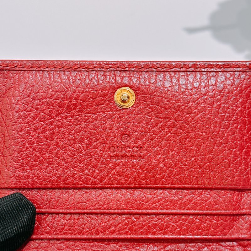 TW4845 Gucci 古馳 真皮短錢包 真皮 GG Marmont Tri-Fold Wallet Red x GHW-8