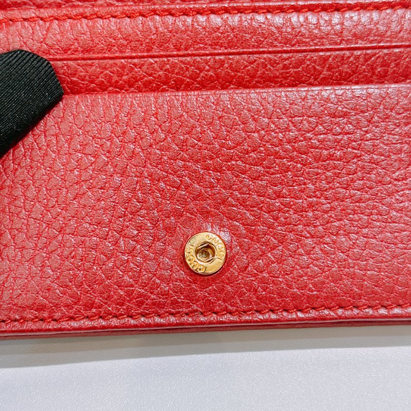 TW4845 Gucci 古馳 真皮短錢包 真皮 GG Marmont Tri-Fold Wallet Red x GHW-9