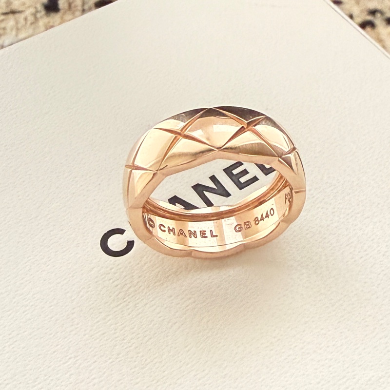 Chanel COCO CRUSH戒指 50 小型款，18K BEIGE米色金-8