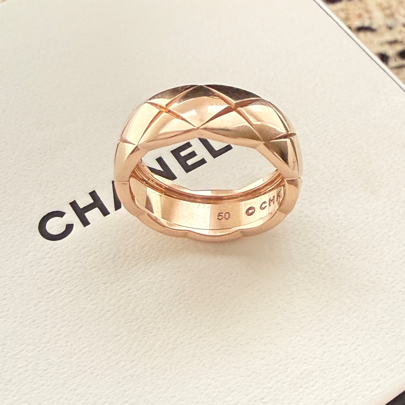 Chanel COCO CRUSH戒指 50 小型款，18K BEIGE米色金-9