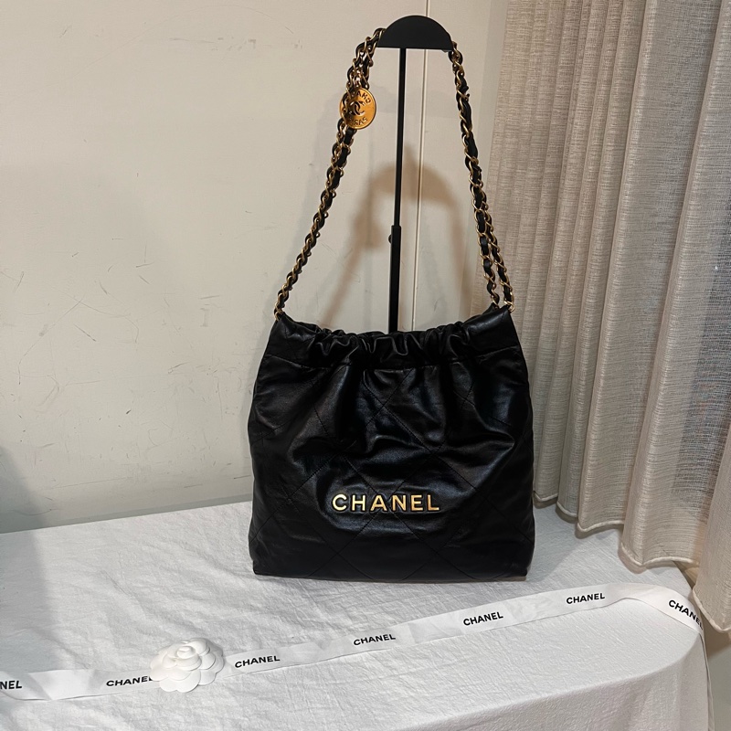 ෆ Chanel 22bag 黑金垃圾袋 小號-2