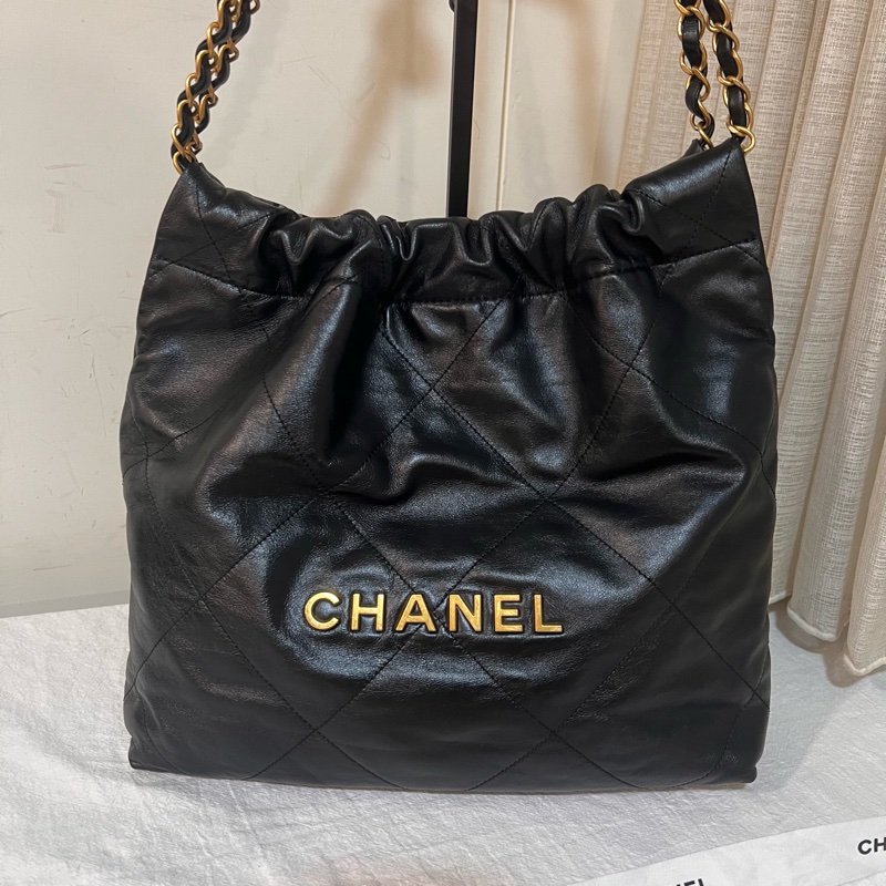 ෆ Chanel 22bag 黑金垃圾袋 小號-3