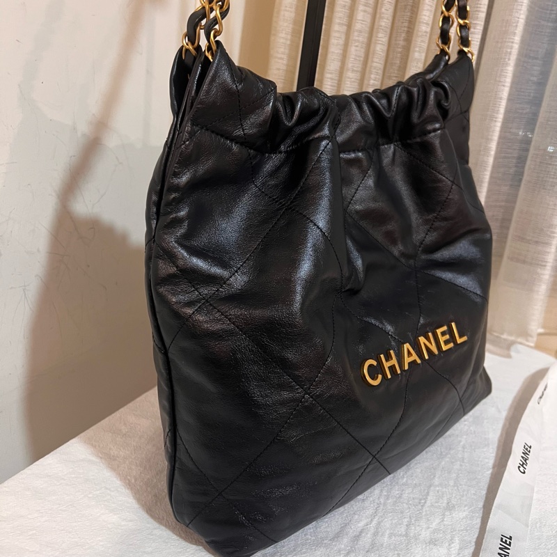 ෆ Chanel 22bag 黑金垃圾袋 小號-5