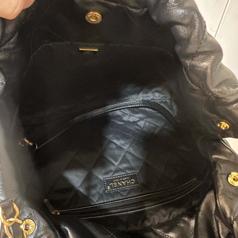 ෆ Chanel 22bag 黑金垃圾袋 小號-13